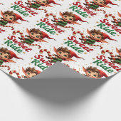 Sweet Ride Elf Christmas Wrapping Paper Geschenkpapier (Ecke)