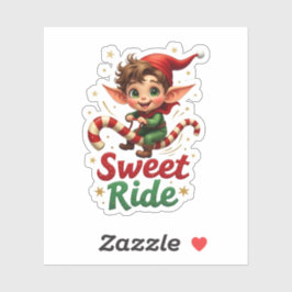 Sweet Ride Elf Holiday Sticker