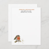 Sweet Robin Bird Nature Lover Stationery Mitteilungskarte (Vorne/Hinten)