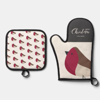 Sweet Robin Ofenhandschuh & Topflappen-Set