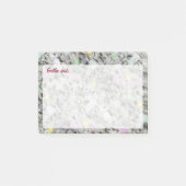 Sweet Rock White Granite Pastellpunkte mit Text Post-it Klebezettel (Vorderseite)