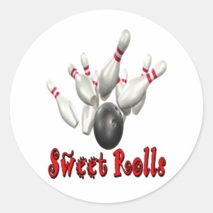 Sweet Rolls Bowling Runder Aufkleber
