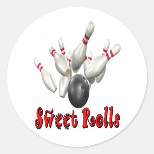 Sweet Rolls Bowling Runder Aufkleber (Vorderseite)