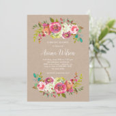 Sweet Romance Kraft Dusche / Party Einladung (Stehend Vorderseite)