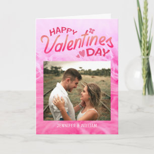 Sweet Romance Pink Fur Foto Valentinstag Karte