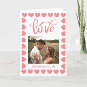 Sweet Romance Pink Heart Foto Valentine Karte