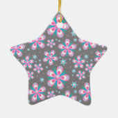 Sweet Romantic Abstrakt Pink Blume Muster Keramikornament (Hinten)
