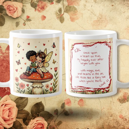 Sweet Romantic Fairies and Love Poem Kaffeetasse