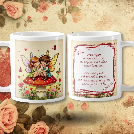 Sweet Romantic Fairies and Love Poem Kaffeetasse