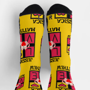 Sweet Romantic Happy Valentines Day Couple Name Socken