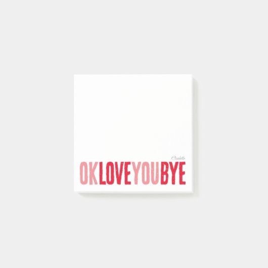 Sweet Romantic Liebe Notes Red Pink Sticknotes Post-it Klebezettel (Vorderseite)