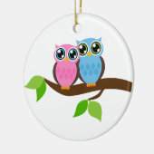 Sweet Romantic Owls Keramikornament (Links)