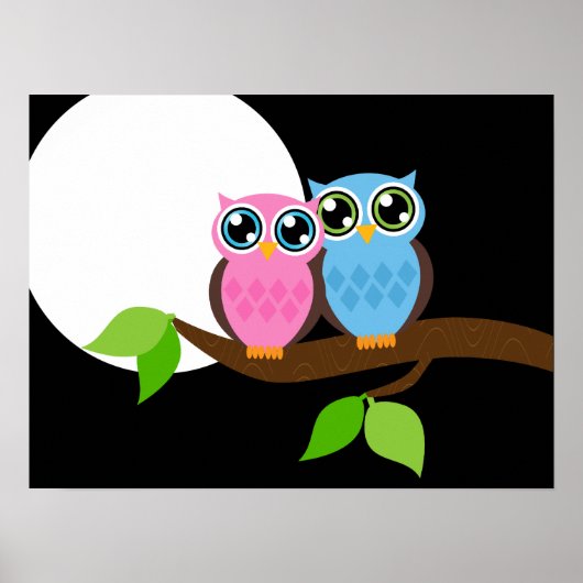 Sweet Romantic Owls Poster (Vorne)