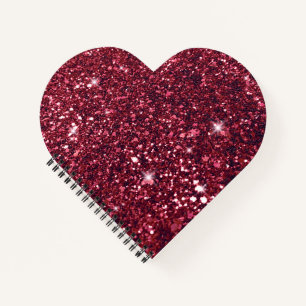 Sweet Romantic Red Glitzer Heart Notizblock