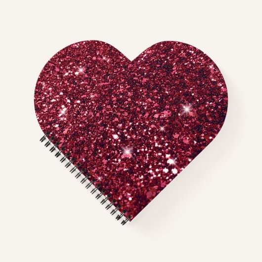 Sweet Romantic Red Glitzer Heart Notizblock (Vorderseite)