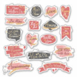 Sweet romantic valentine Custom-Cut Vinyl Sticker<br><div class="desc">Sweet romantic valentine message Set</div>