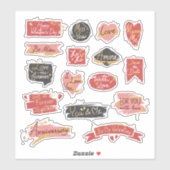 Sweet romantic valentine Custom-Cut Vinyl Sticker (Blatt)