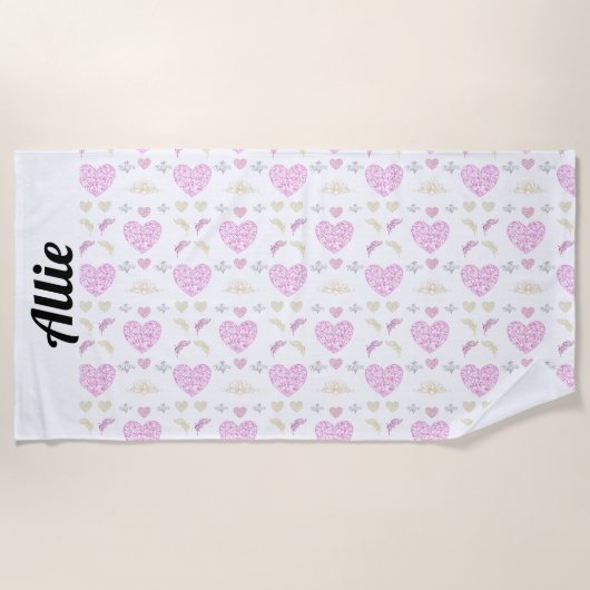Sweet romantic valentine heart strandtuch (Vorderseite)