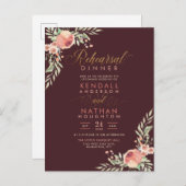 Sweet Rose Probe Wasserfarben Einladungspostkarte (Vorne/Hinten)