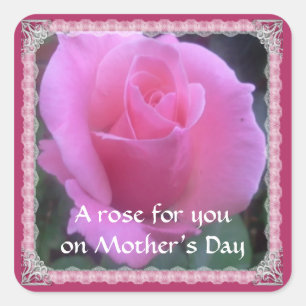 Sweet Rose Quadratischer Aufkleber