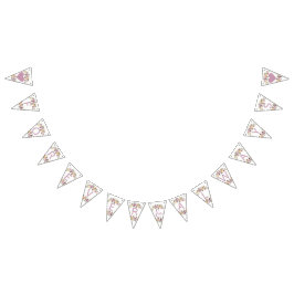 Sweet Rose Watercolor Floral Wedding Forever Wimpelkette