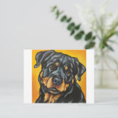 Sweet Rottweiler Postkarte (Stehend Vorderseite)