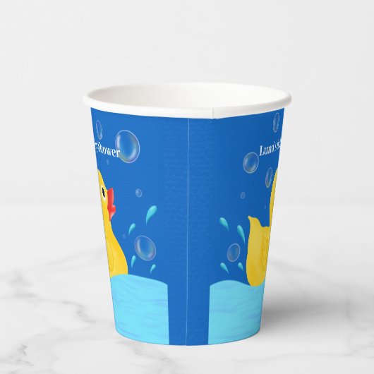 Sweet Rubber Ducky Bubbles Baby Dusche Pappbecher (Rechts)
