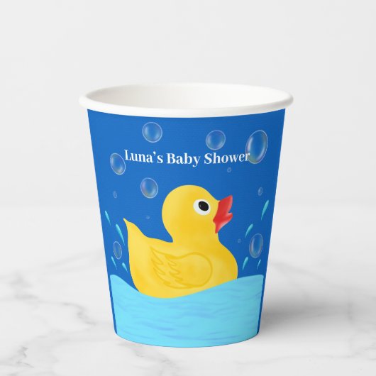 Sweet Rubber Ducky Bubbles Baby Dusche Pappbecher (Vorderseite)