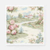 Sweet Rustic Country Zuhause Floral Landschaft Serviette (Vorderseite)
