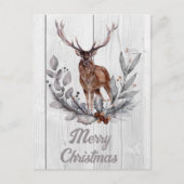 Sweet Rustic Deer Frohe Weihnachten Postkarte (Vorderseite)