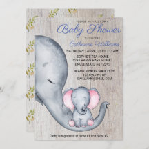 Sweet Rustic Elephant Blue Boy Baby Dusche