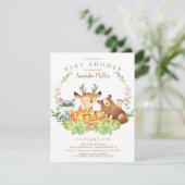Sweet Rustic Forest Animals Baby Dusche Einladung (Stehend Vorderseite)
