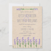 Sweet Rustic Lila Lavendel on Kraft Look Wedding Einladung (Vorderseite)