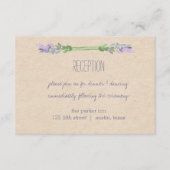 Sweet Rustic Lila Lavender Kraft Look Empfang Begleitkarte (Vorderseite)
