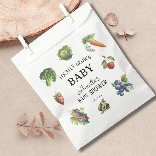 Sweet Rustic Veggie Lokal Grown Baby Shower Geschenktütchen