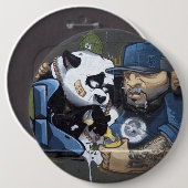 Sweet Sad Panda fand einen Buddy Button (Vorne & Hinten)