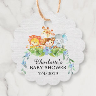 Sweet Safari Animals Baby Dusche Gefallen Tag Geschenkanhänger