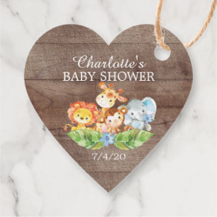 Sweet Safari Animals Baby Dusche Gefallen Tag Geschenkanhänger