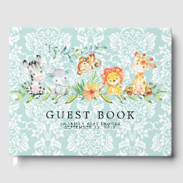Sweet Safari Animals Baby Showbook Gästebuch