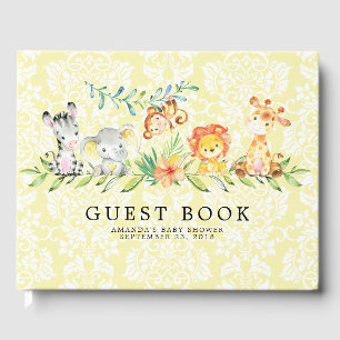 Sweet Safari Animals Baby Showbook Gästebuch