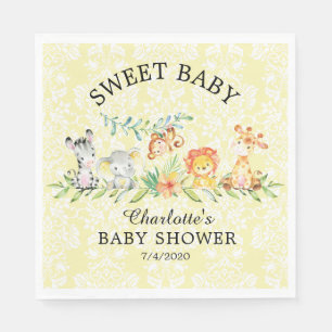 Sweet Safari Animals Baby Showpapier Napkins Serviette
