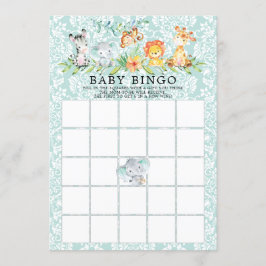 Sweet Safari Animals BINGO Baby Showspiel Einladung
