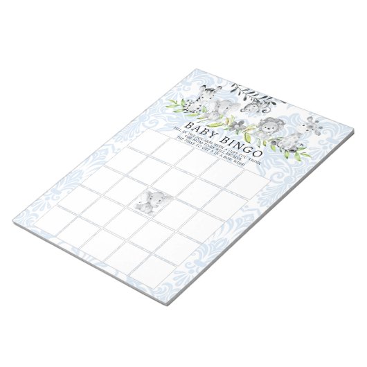 Sweet Safari Animals Boys Baby Shooting Bingo Game Notizblock (angewinkelt)