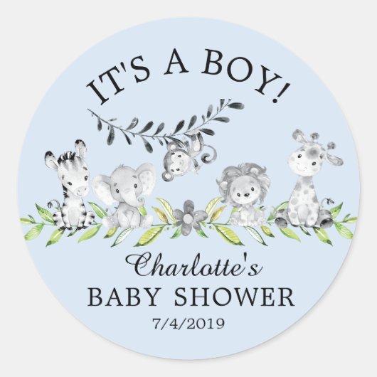 Sweet Safari Animals Es ist ein Girl Fevor Sticker (Vorderseite)