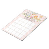 Sweet Safari Animals Girls Baby Shooting Bingo Gam Notizblock (angewinkelt)