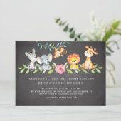 Sweet Safari Animals Kinderdusche Einladung (Stehend Vorderseite)