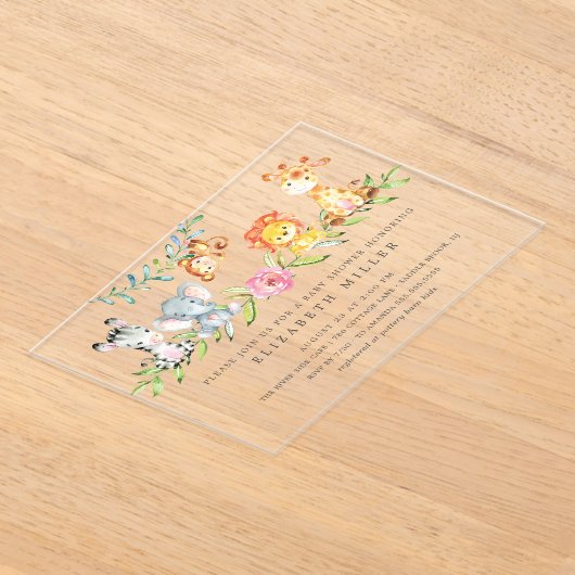 Sweet Safari Animals Kinderdusche Einladung (Ablage )