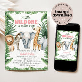 Sweet Safari Animals Kinderdusche Einladung