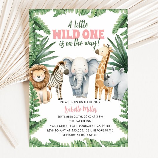 Sweet Safari Animals Kinderdusche Einladung