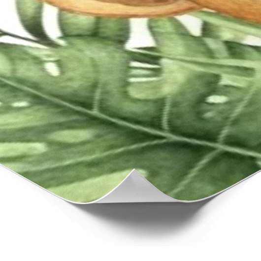 Sweet Safari Animals Welcome Jungle Birthday  Poster (Ecke)